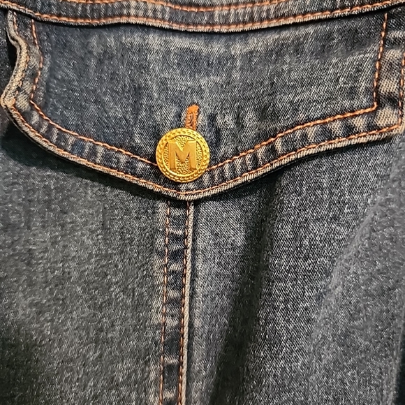 BOB MACKIE Wearable Art Vintage Embroidered Women's Designer Denim Shirt Small - Picture 3 of 12